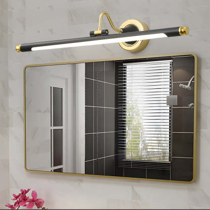 Gold and Black Rotatable Linear Vintage LED Bathroom Vanity Light-Lighom