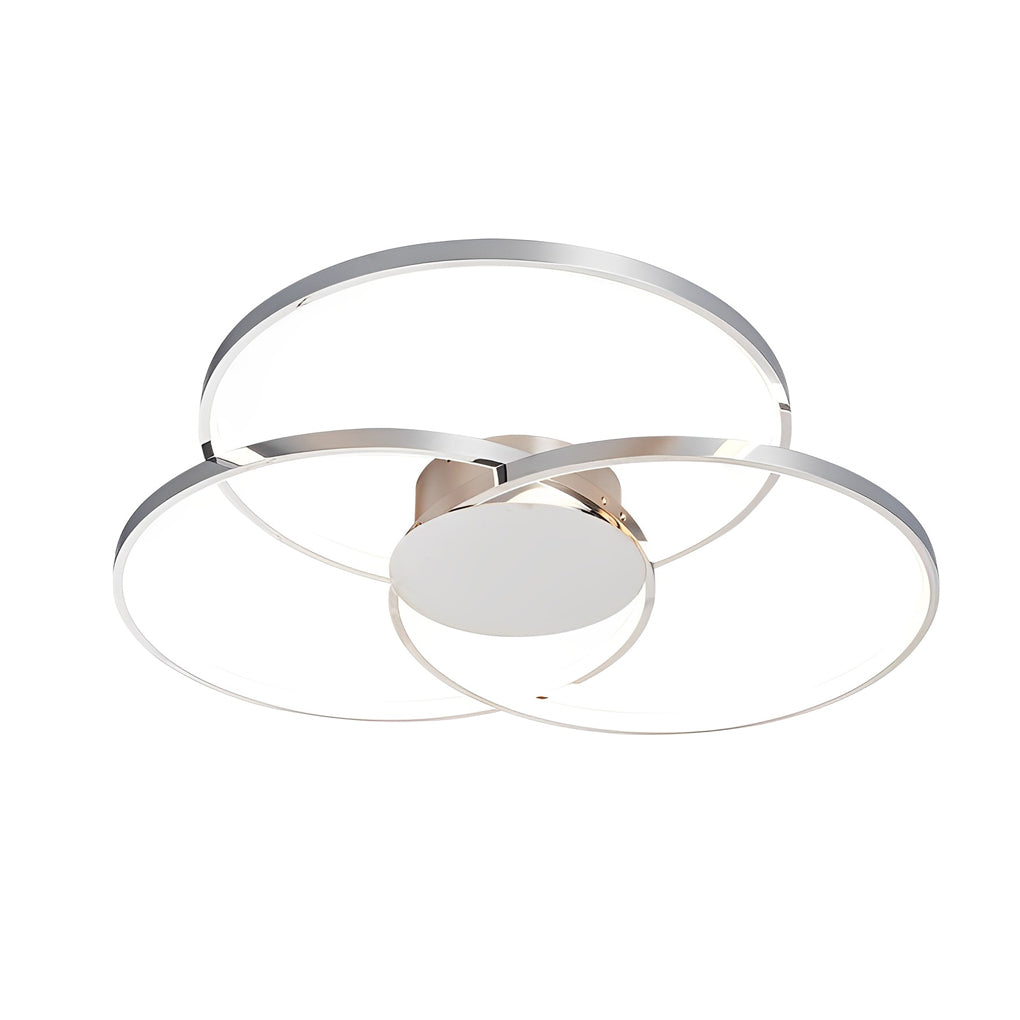 Three-Ring Dimmable Plated Metal Nordic Ceiling Light