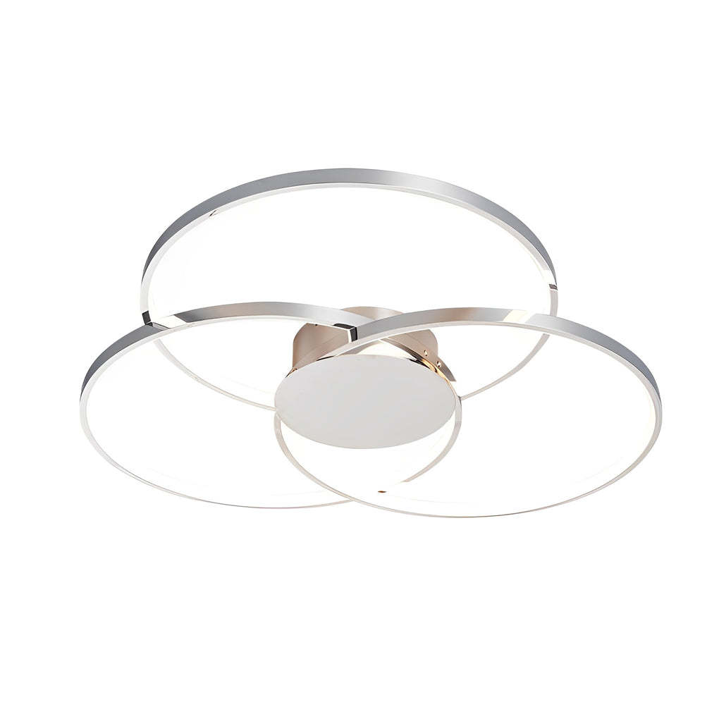 Three-Ring Dimmable Plated Metal Nordic Ceiling Light