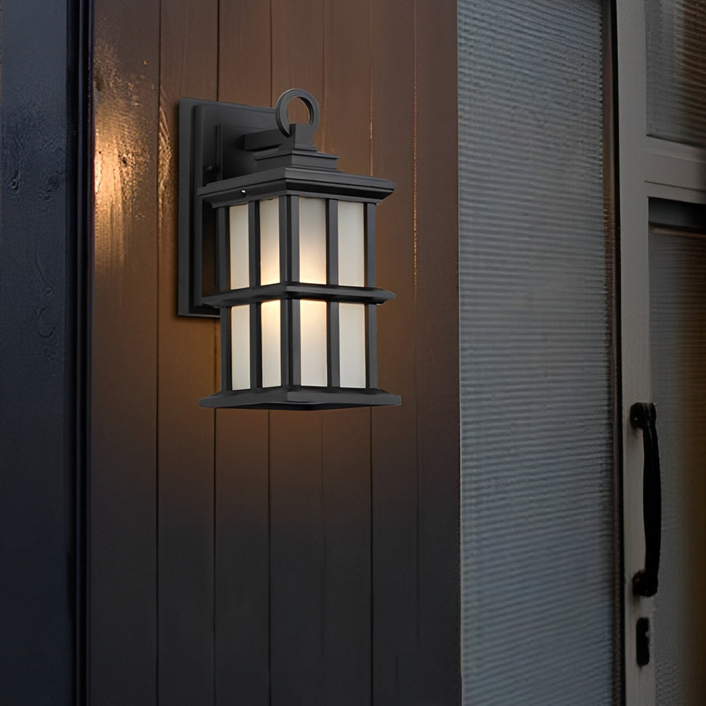 Black aluminum metal glass exterior outdoor wall lighting - modern