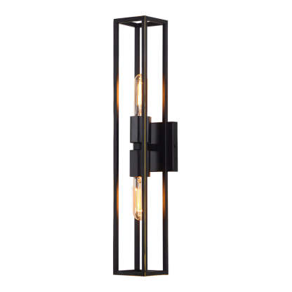 Simple Metal Frame Glass Shade American Style Wall Sconce Lighting-Lighom