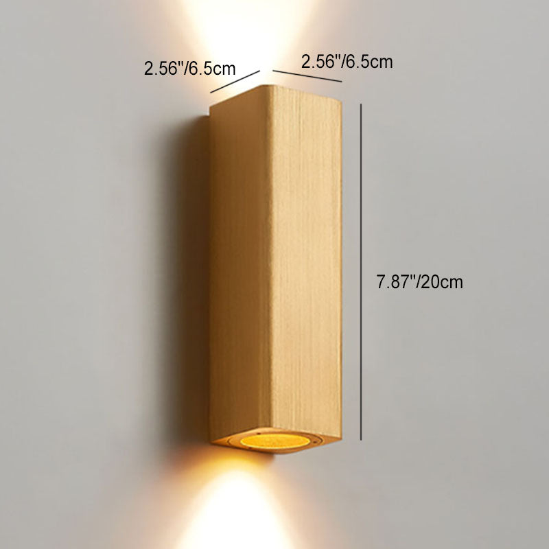 Nordic Brushed Aluminum Rectangular LED Wall Sconce