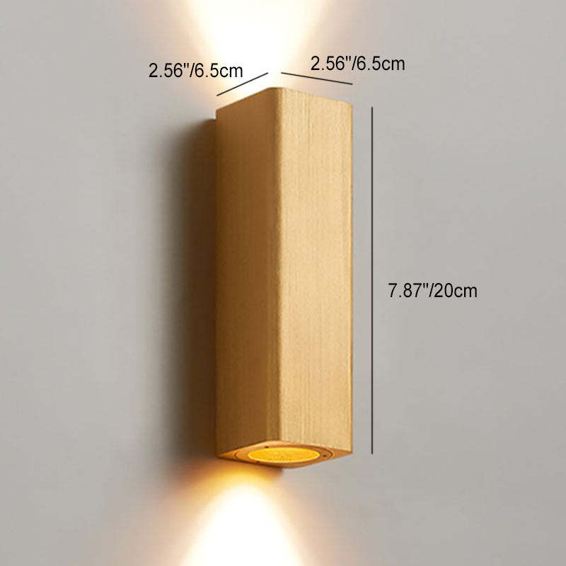 Nordic Brushed Aluminum Rectangular LED Wall Sconce