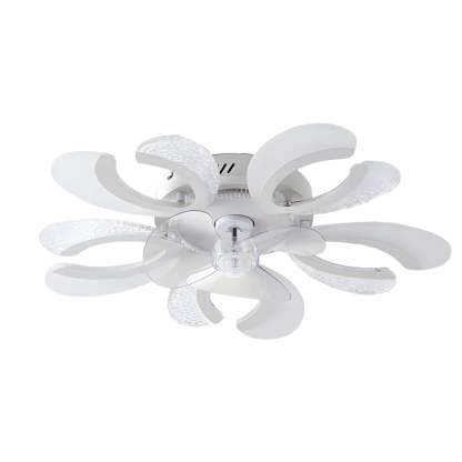 Simple Flowers Mute Timing Stepless Dimming Smart Modern Ceiling Fan Light-Lighom