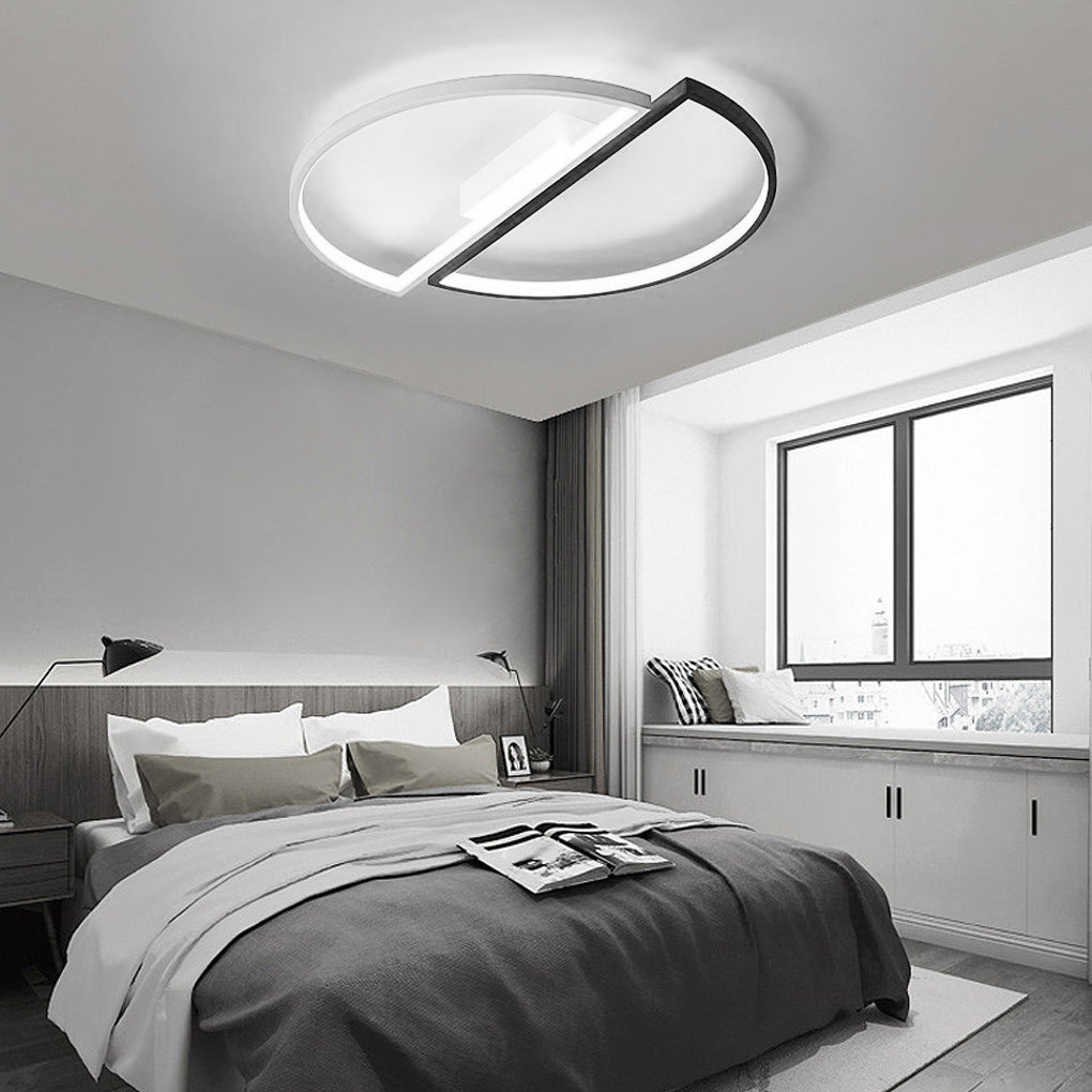 Creative Semi Circles Dimmable LED Modern Ceiling Lights Flush Mount Lighting-Lighom