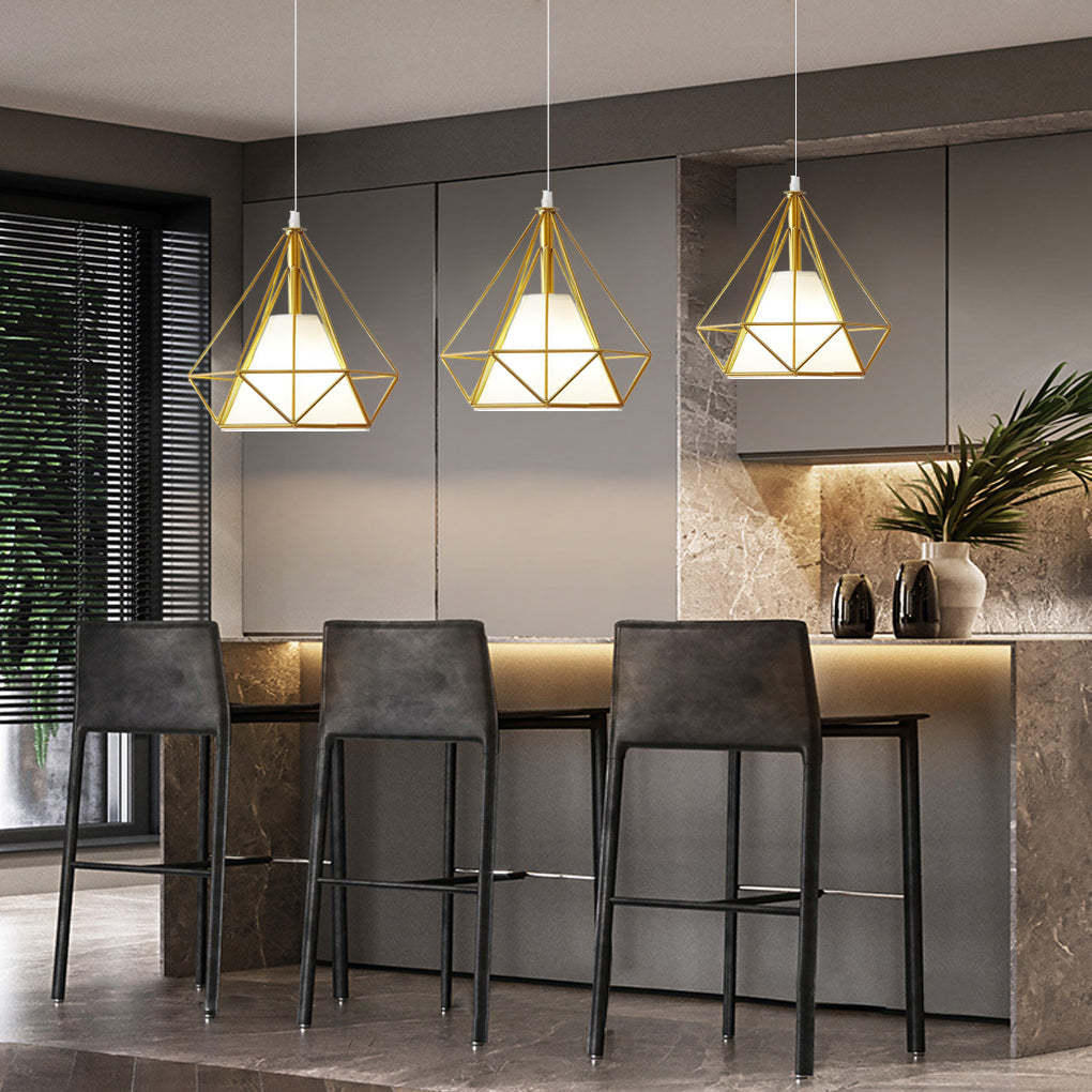 Geometric Metal LED Country Kitchen Island Pendant