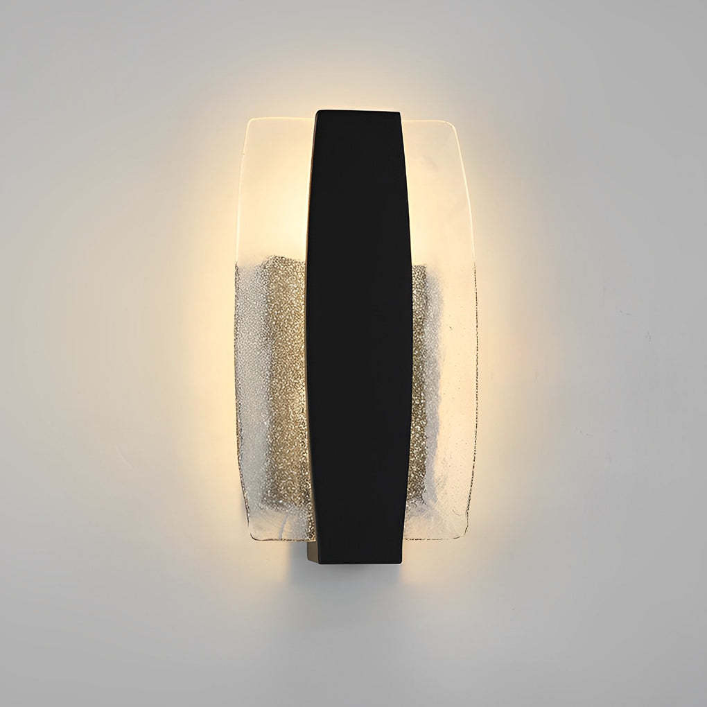 Waterproof LED Handmade Bubbles Glass Black Modern Outdoor Wall Light-Lighom