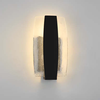Waterproof LED Handmade Bubbles Glass Black Modern Outdoor Wall Light-Lighom