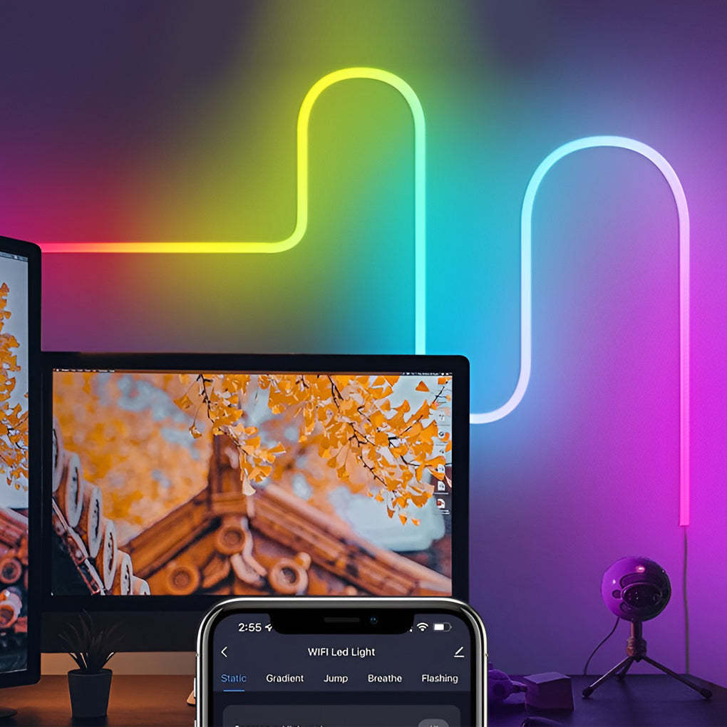 Wireless Control RGB LED Strip Lights Rope Light Flexible DIY Modeling-Lighom