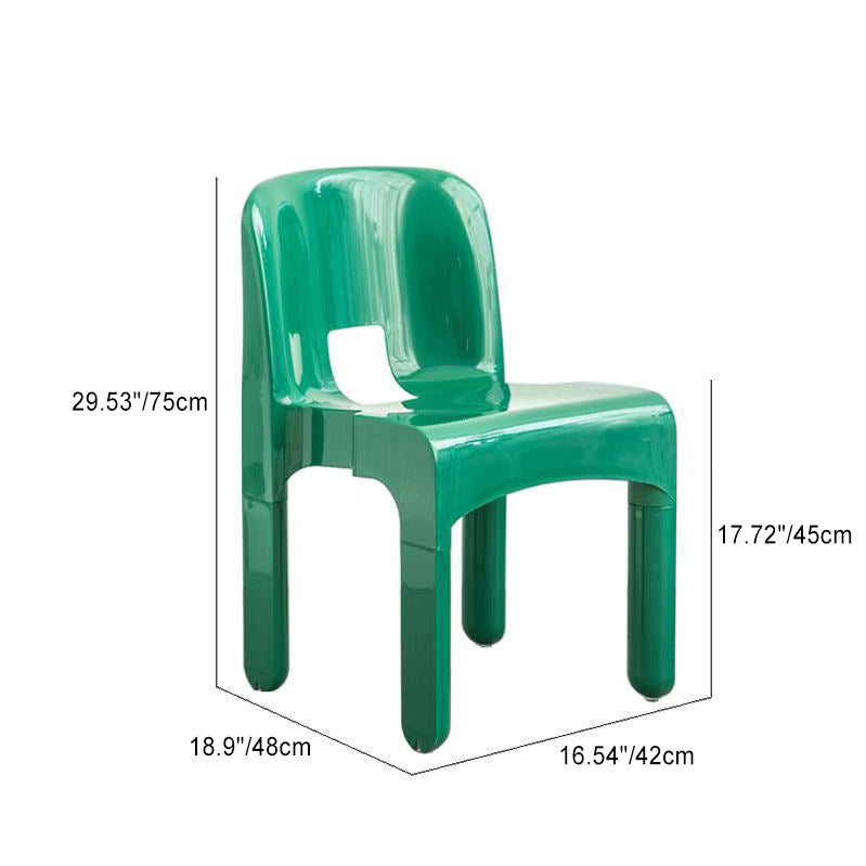 Minimalist Plastic Dining Chair — Orange