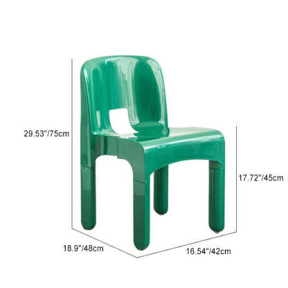 Minimalist Plastic Dining Chair — Orange