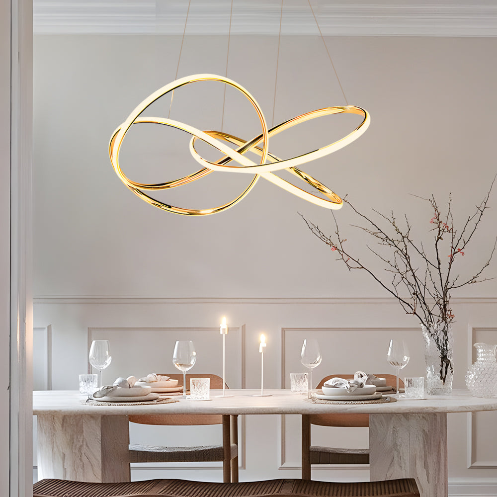 Circular Curved Line LED Dimmable Modern Chandelier