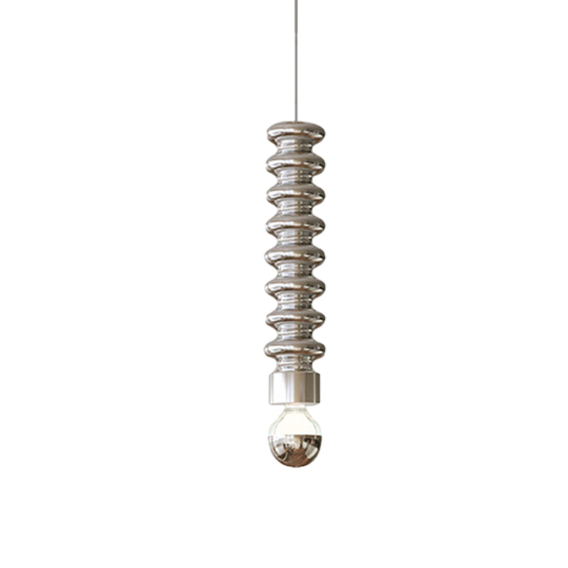 Long Spiral Gourd Metal Semi-Plated Modern Pendant Light