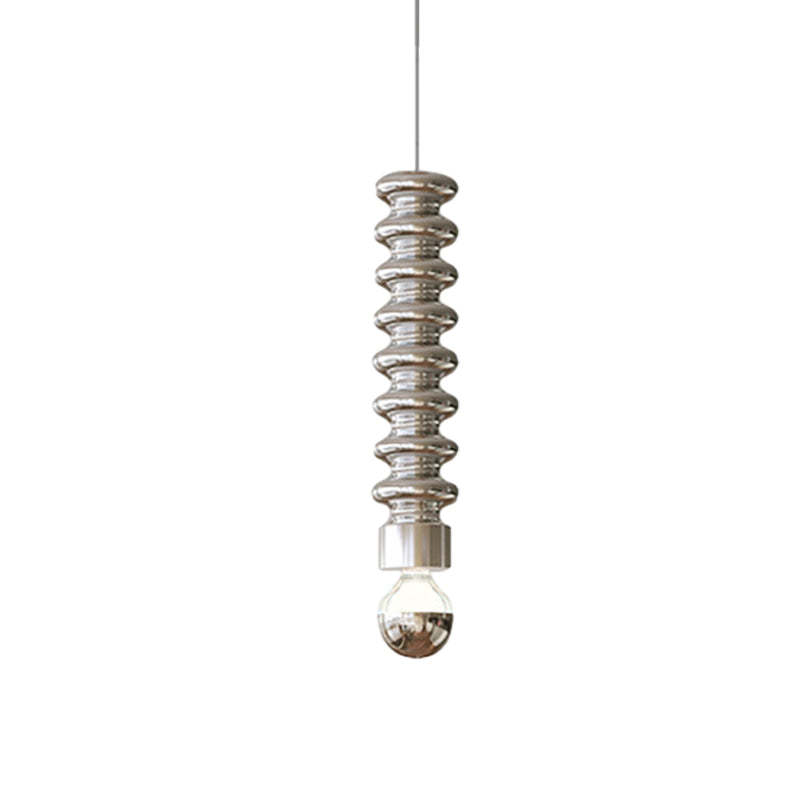 Long Spiral Gourd Metal Semi-Plated Modern Pendant Light