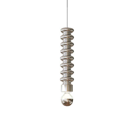 Long Spiral Gourd Metal Semi-Plated Modern Pendant Light