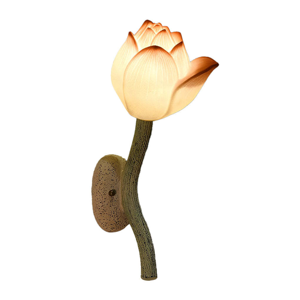 Lotus Flower Blue Pink White Decor Personalized Retro Wall Lights Fixture-Lighom