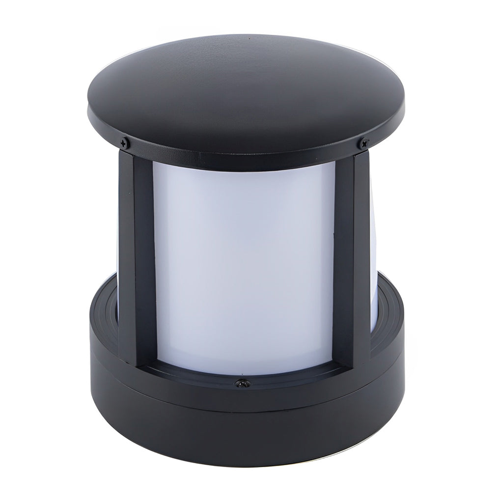 Cylindrical Aluminum LED Waterproof Black Outdoor Fence Post Lights-Lighom