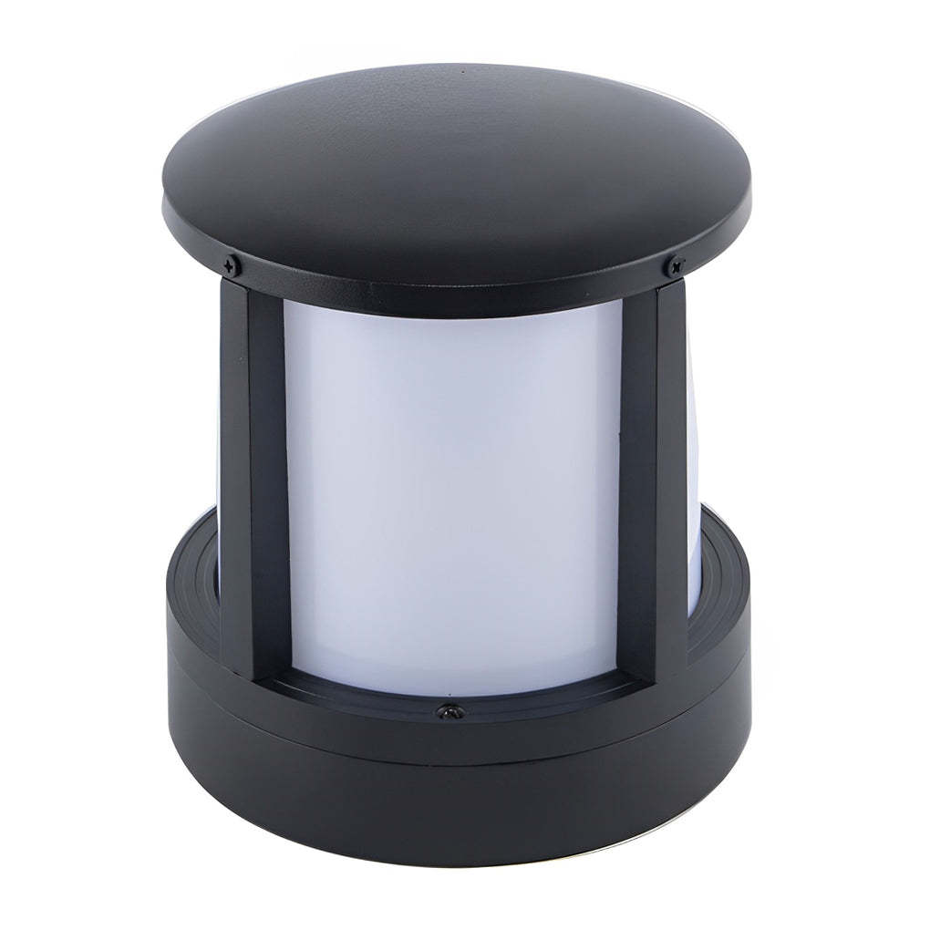Cylindrical Aluminum LED Waterproof Black Outdoor Fence Post Lights-Lighom