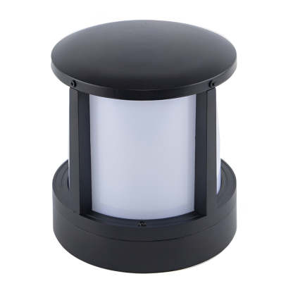 Cylindrical Aluminum LED Waterproof Black Outdoor Fence Post Lights-Lighom