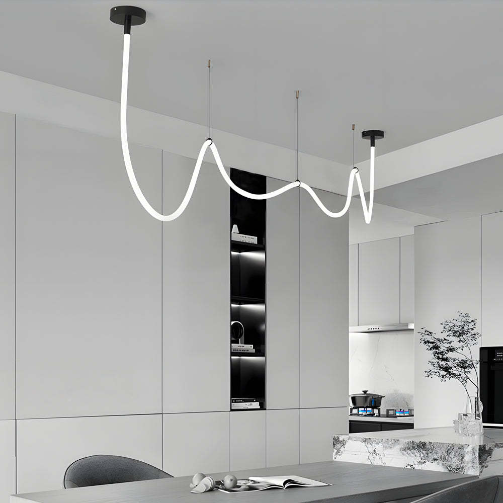 Minimalist LED Silicone Rope Pendant Chandelier