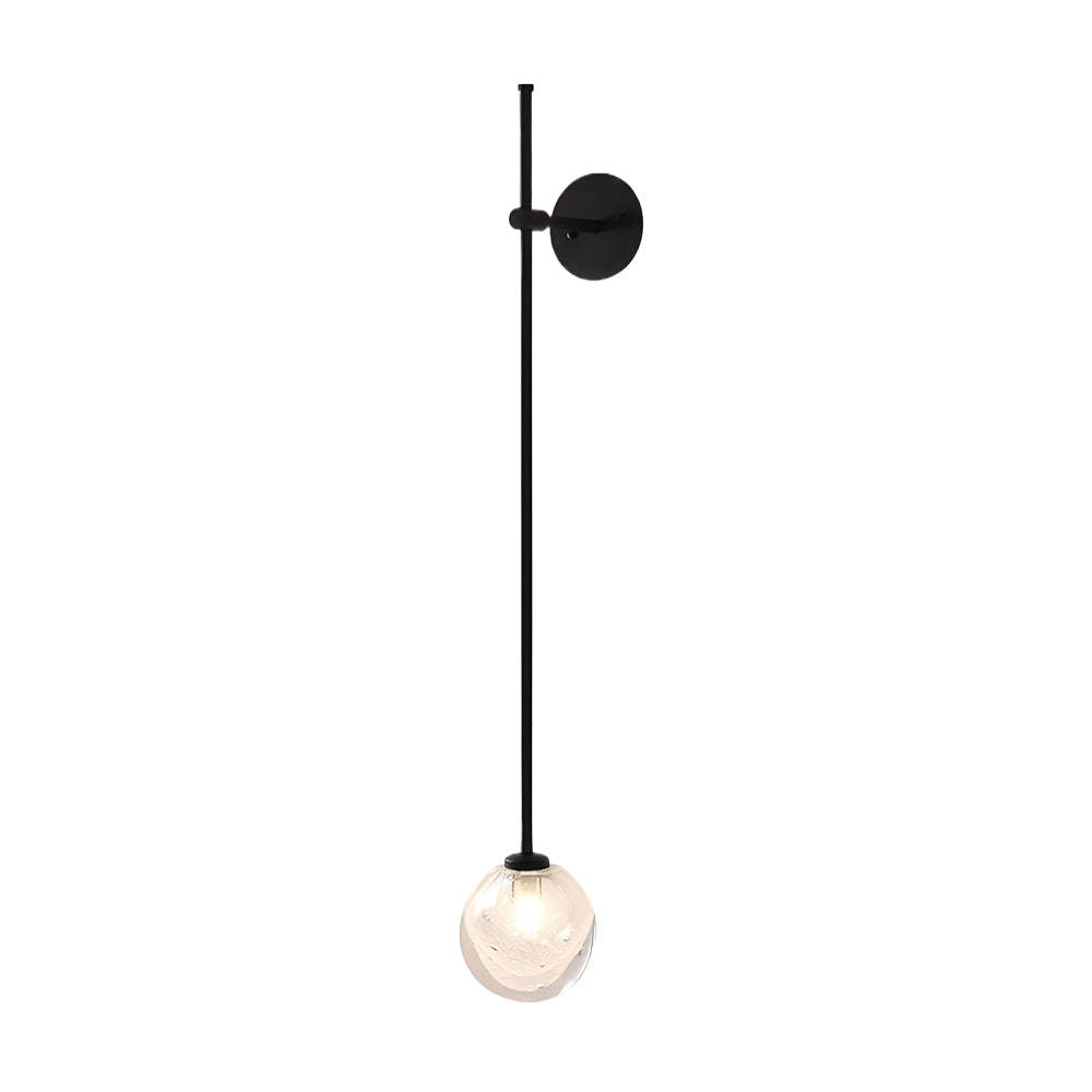 1-Light Glass Bubble Globe Slim Wall Light-Lighom