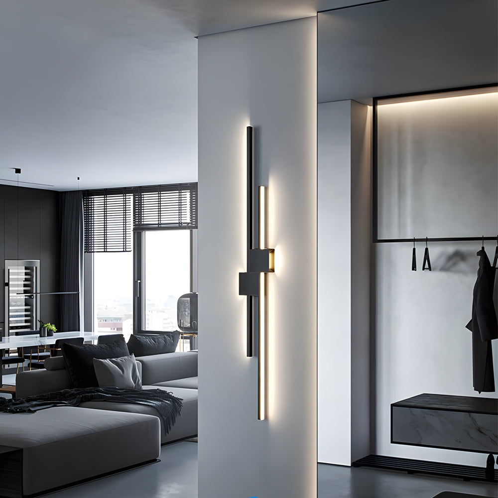 Modern Luxury Iron LED Strips Horizontal & Vertical Wall Mounted Light-Lighom