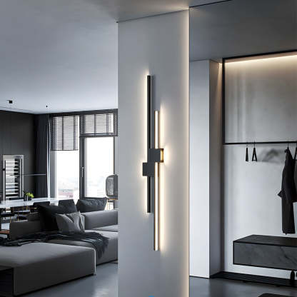 Modern Luxury Iron LED Strips Horizontal & Vertical Wall Mounted Light-Lighom