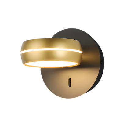 Round 6W LED Wall Sconce Rotatable Bedside Lamp-Lighom