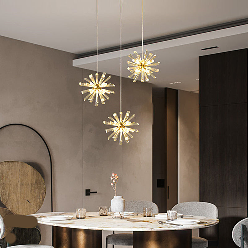 Glass Dandelions Fireworks Flower Three Step Dimming Nordic Pendant Lights-Lighom