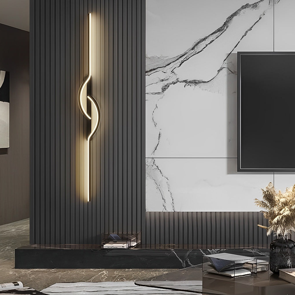 Strip Creative Stepless Dimming 3 Step Dimming Black Modern Wall Lamp-Lighom