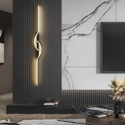 Strip Stepless Dimming Black Modern Wall Lamp — 3 Step Dimming