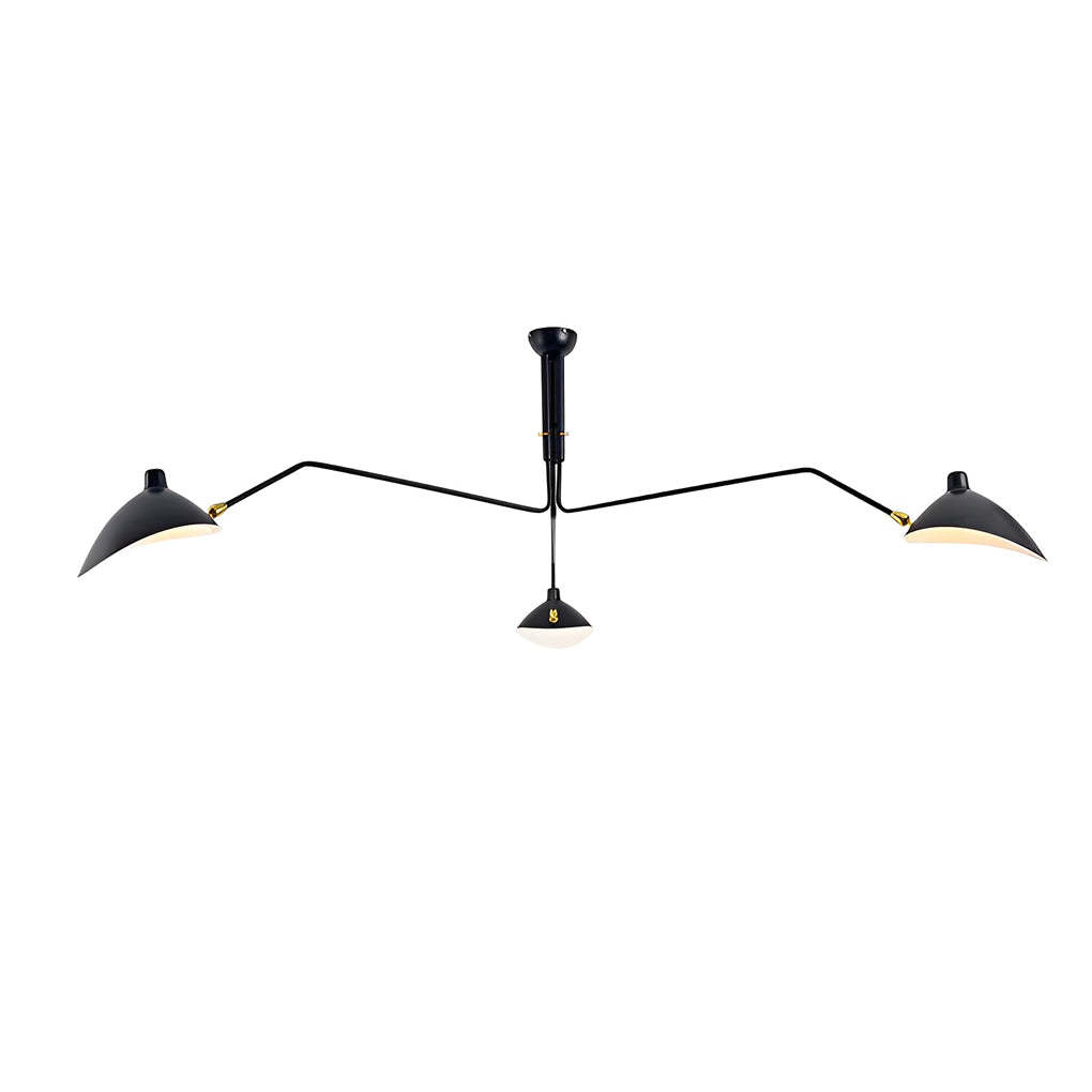 Adjustable Swing Arm Duckbill Black Modern Chandelier
