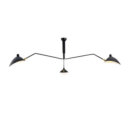 Adjustable Swing Arm Duckbill Black Modern Chandelier