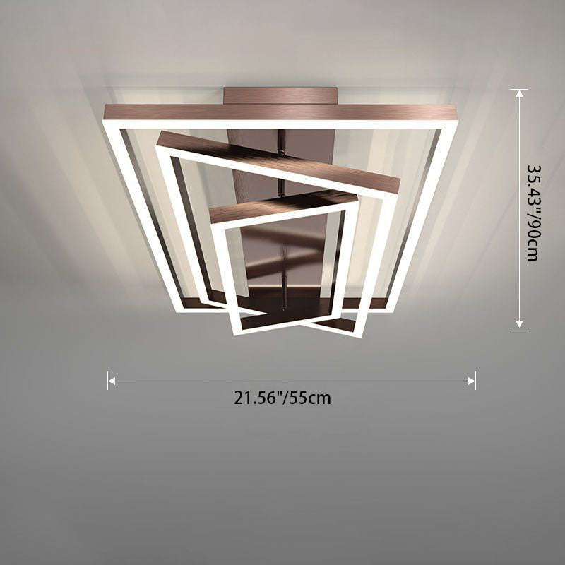 Minimalist Aluminum Multi-Layer Rectangular LED Flush Light — 4 / Neutral Light (4000K) / 220V-240V For UK/AU