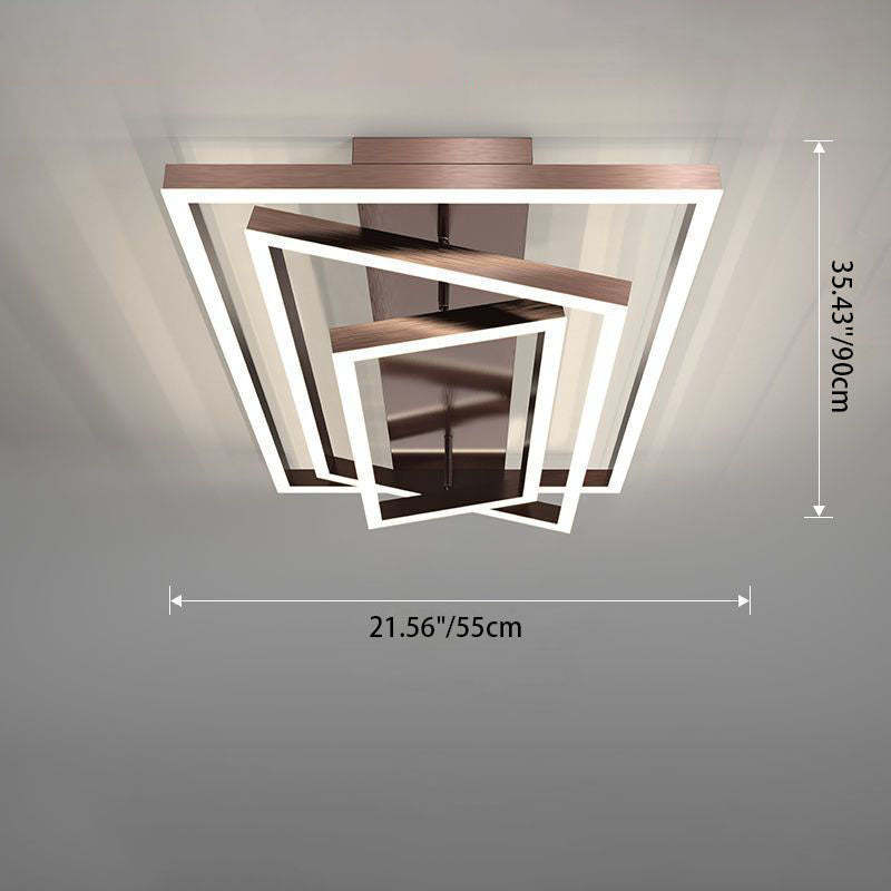 Minimalist Aluminum Multi-Layer Rectangular LED Flush Light — 4 / Neutral Light (4000K) / 220V-240V For UK/AU