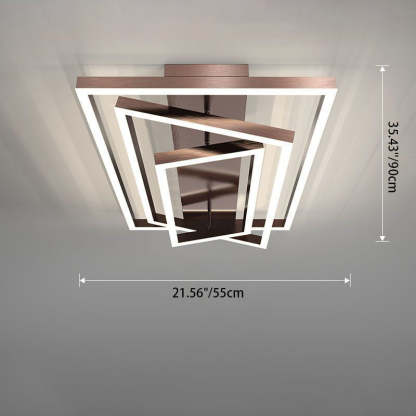 Minimalist Aluminum Multi-Layer Rectangular LED Flush Light — 4 / Neutral Light (4000K) / 220V-240V For UK/AU