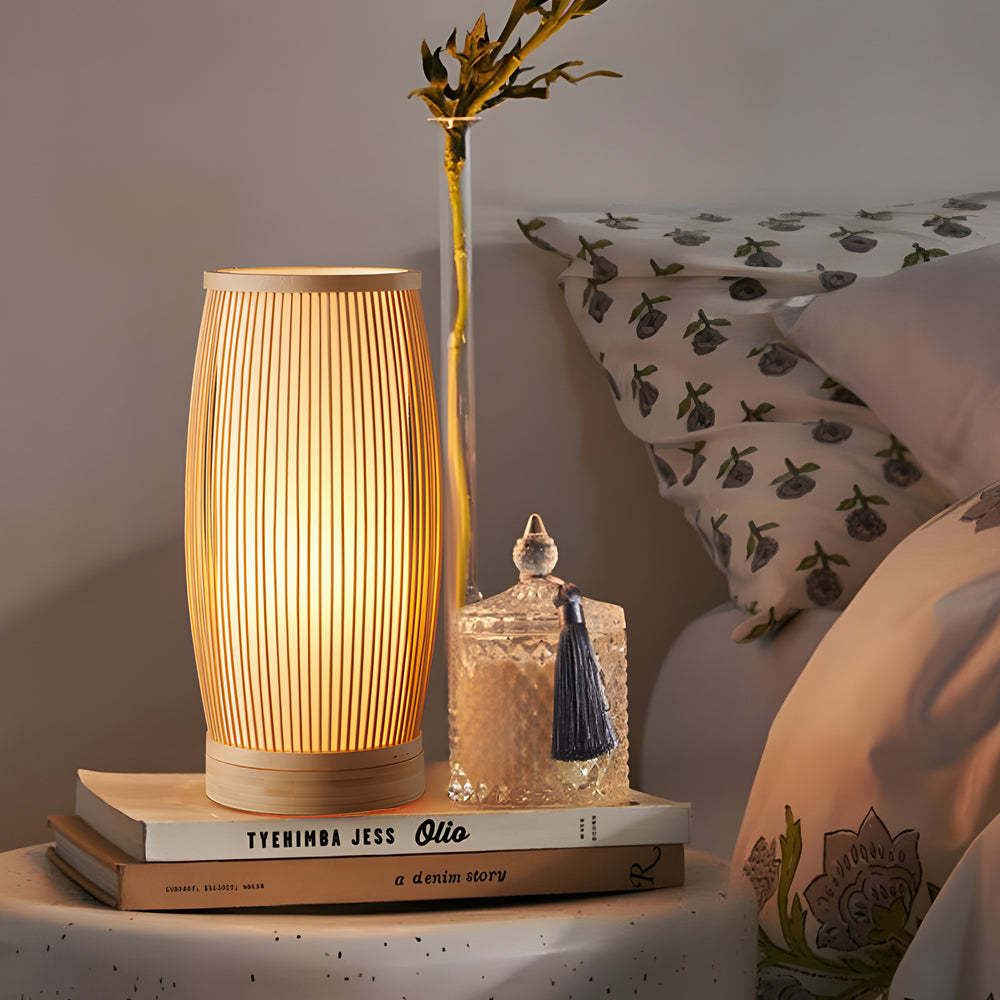 Japanese Lantern Bamboo LED Table Lamp-Lighom