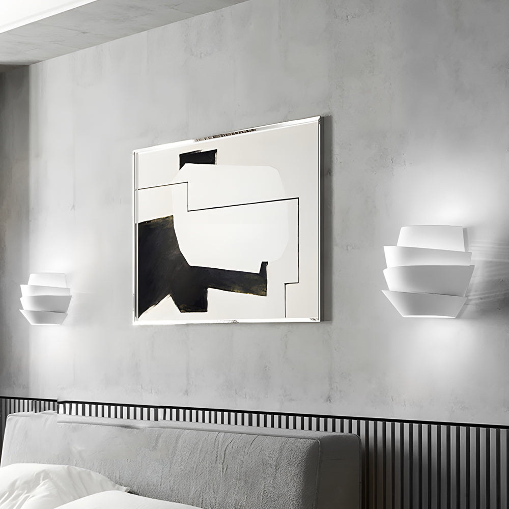 Minimalist Half-Cylinder Iron 2-Light White Wall Sconce