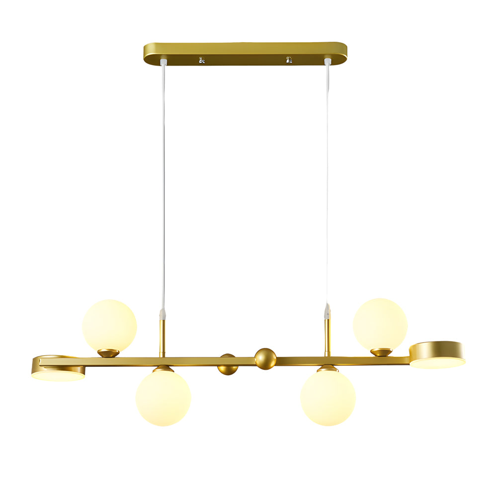 Dimmable Glass Ball LED Long Dining Chandelier