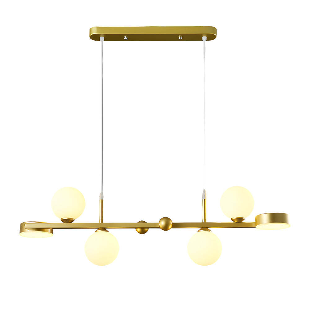 Dimmable Glass Ball LED Long Dining Chandelier