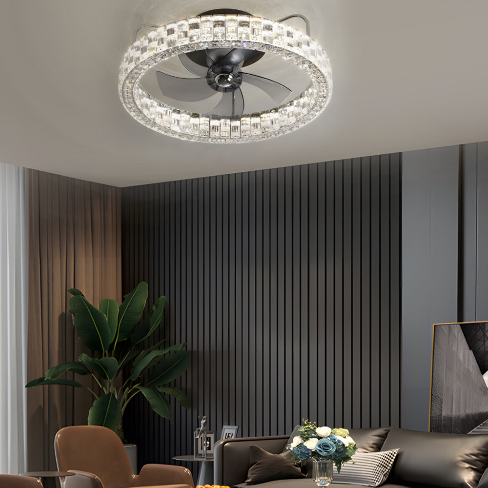 23.6" Crystal LED Semi-Enclosed Low-Profile Fan