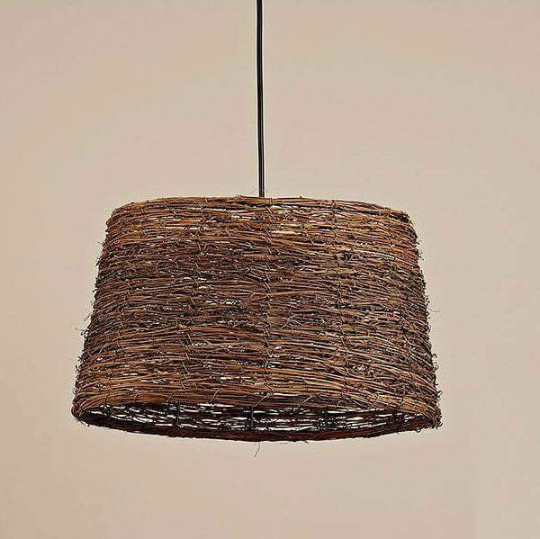 Retro Rattan Woven Dome Pendant Light