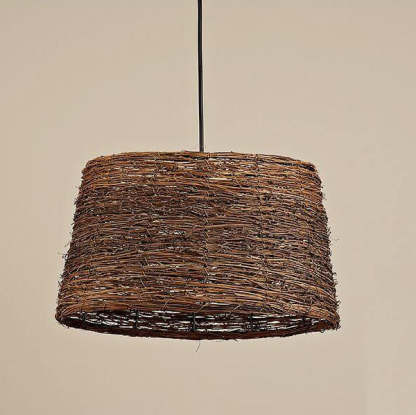 Retro Rattan Woven Dome Pendant Light