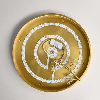 Modern Round Bamboo Pattern LED Flush Mount Light