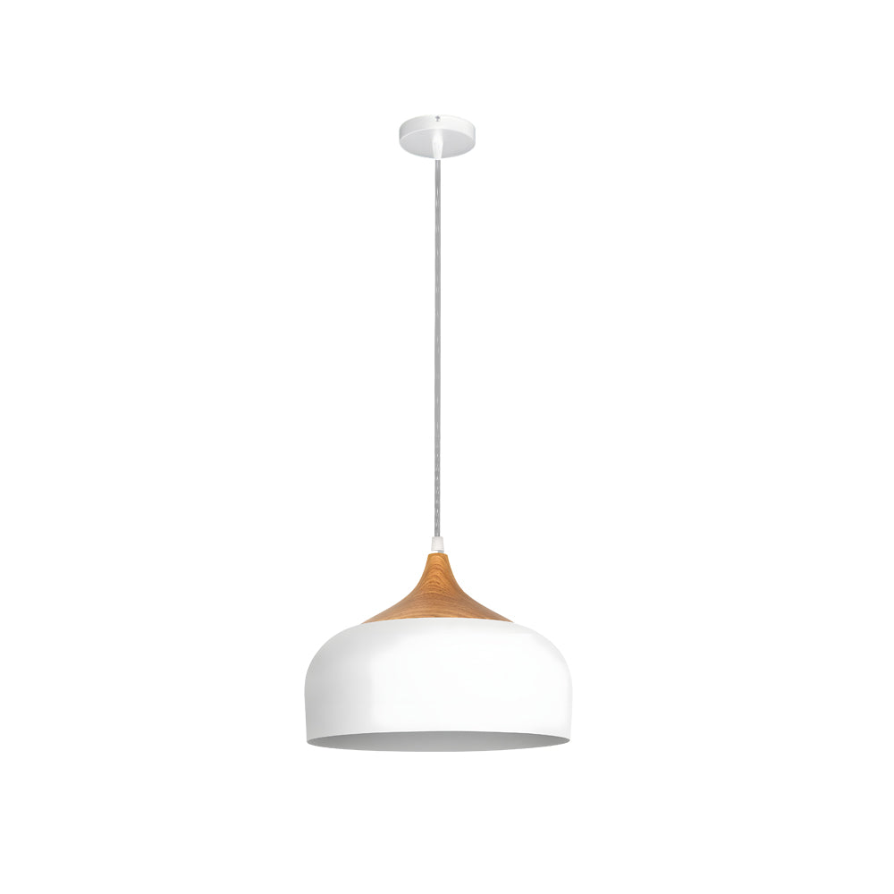 Dome Wood Detail Modern Island Pendant Light