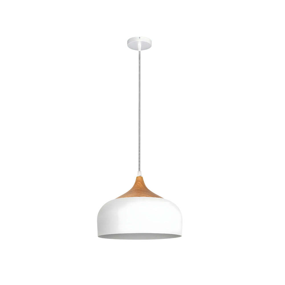 Dome Wood Detail Modern Island Pendant Light