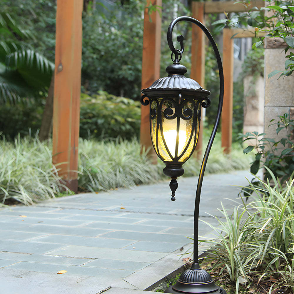 Waterproof Lantern Raindrops Glass Shade European Outdoor Lawn Lights-Lighom