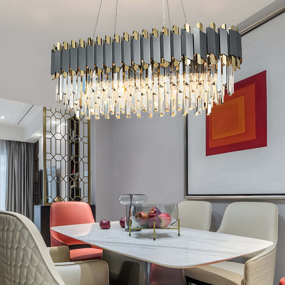 6/8-Light Crystal Layered Dining Pendant Chandelier