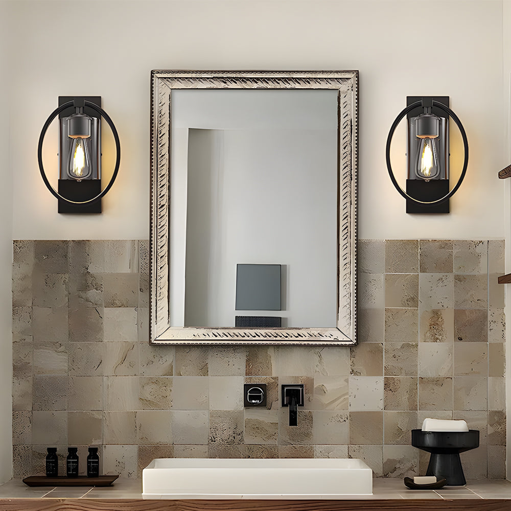 Black Industrial Tungsten Bathroom Wall Sconce