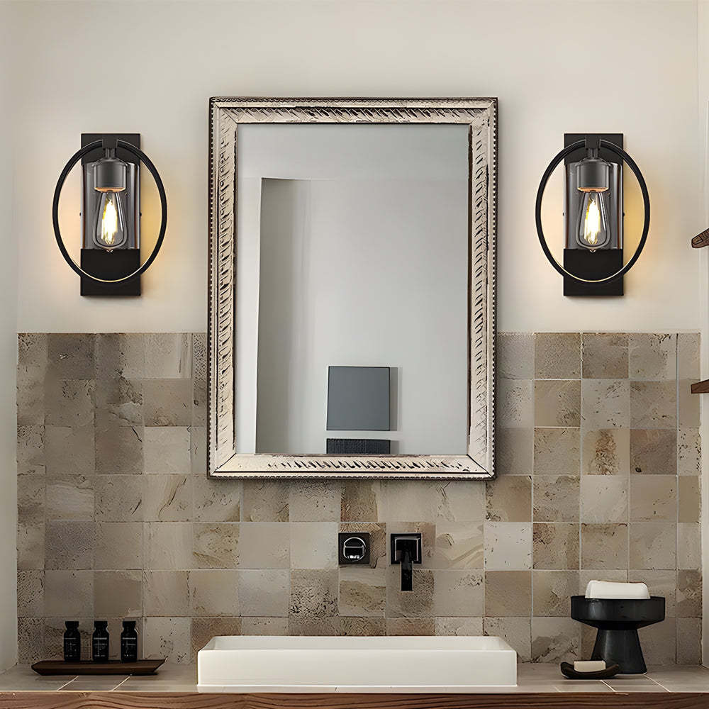 Black Industrial Tungsten Bathroom Wall Sconce